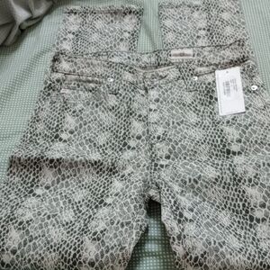 NWT AG ADRIANO GOLDSCHMIED Stylish Snake Print High Rise Straight Leg Pants